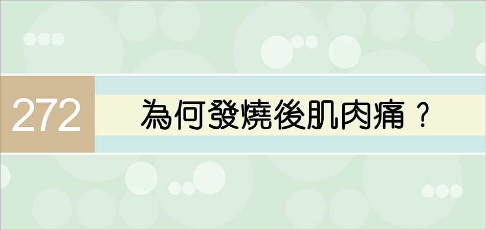 為何發燒後肌肉痛？